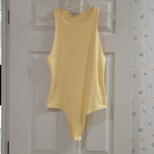 Soft Yellow body suit leotard snap crotch